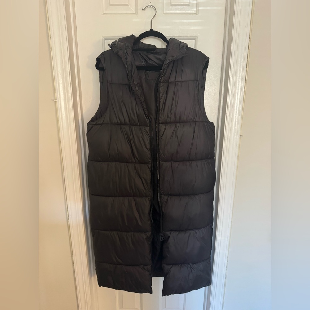 ASOS Long Black Puffer Jacket with Hood